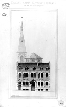 Projet côté rue Traversière (1900) Projet côté rue Traversière (1900)